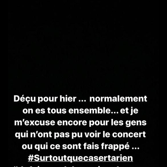 Le rappeur Jul adresse des excuses à ses fans, sur Instagram, le 13 novembre 2019.