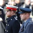 Le prince Harry et son frère le prince William - La famille royale réunie pour le Remembrance Sunday Service, au Cénotaphe de Londres, le 10 novembre 2019. 