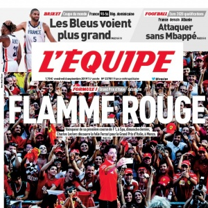 Une de l'Equipe- 15 novembre 2019.