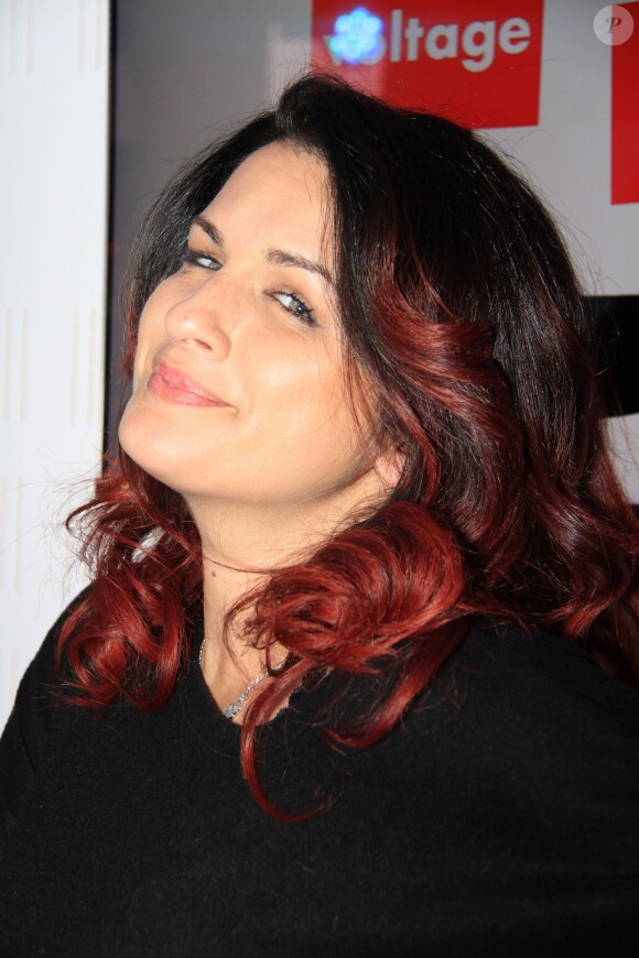 Exclusif - La chanteuse Larusso (Laetitia Larusso) lors de l'émission "Le Show de Luxe" sur la Radio Voltage à Paris , France, le 8 avril 2019. © Philippe Baldini/Bestimage
