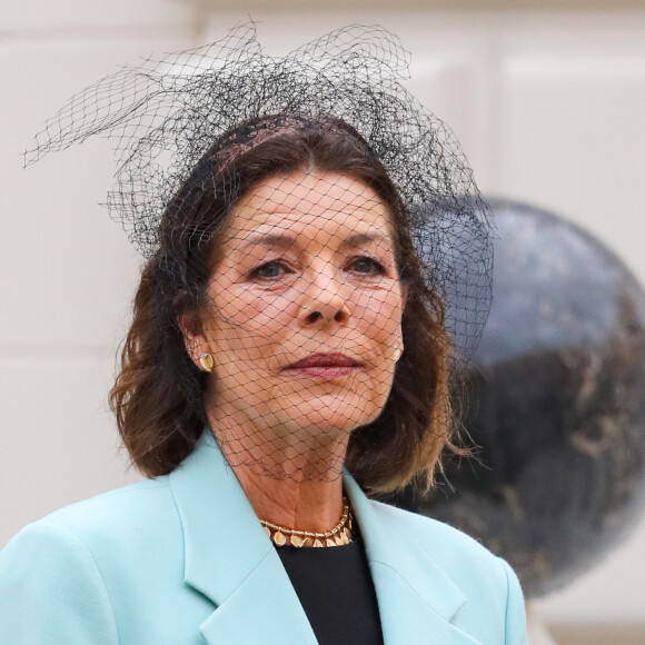La princesse Caroline de Hanovre - La famille princière de Monaco dans la cour du palais lors de la fête Nationale monégasque à Monaco le 19 novembre 2019. © Olivier Huitel/Pool Monaco/Bestimage