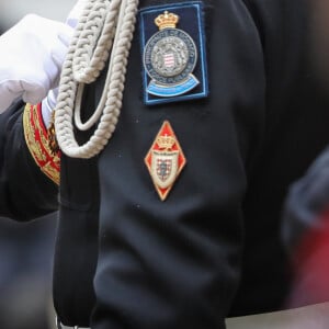 Le prince Albert II de Monaco - La famille princière de Monaco dans la cour du palais lors de la fête Nationale monégasque à Monaco le 19 novembre 2019. © Olivier Huitel/Pool Monaco/Bestimage