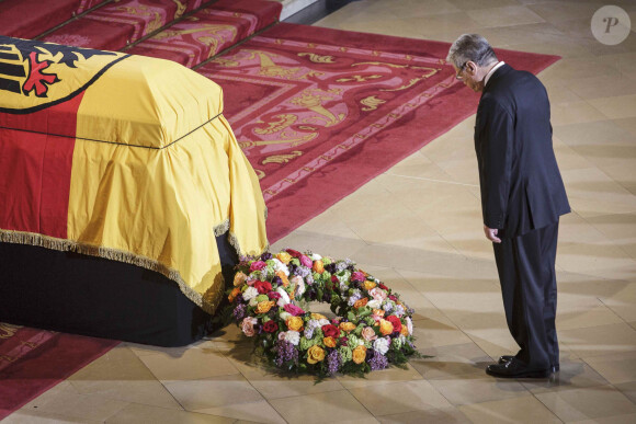 Joachim Gauck - Obsèques de l'ancien président de la république fédérale d'Allemagne Richard von Weizsäcker en la cathédrale de Berlin en Allemagne le 11 février 2015.