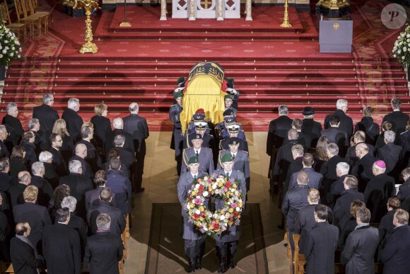 Obsèques de l'ancien président de la république fédérale d'Allemagne Richard von Weizsäcker en la cathédrale de Berlin en Allemagne le 11 février 2015.