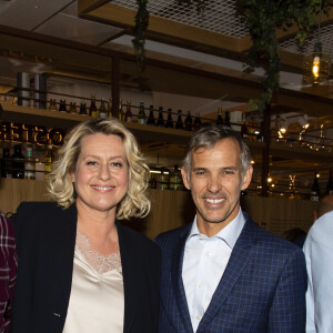 Exclusif - Paul et Luana Belmondo avec leurs fils Giacomo et Alessandro - Luana Belmondo lors du lancement de son livre "Italia mia Luana cuisine Rome" au restaurant l'Osteria del Vino du marché spacieux Eataly Paris Marais à Paris le 7 novembre 2019. © Tiziano Da Silva - Pierre Perusseau/Bestimage