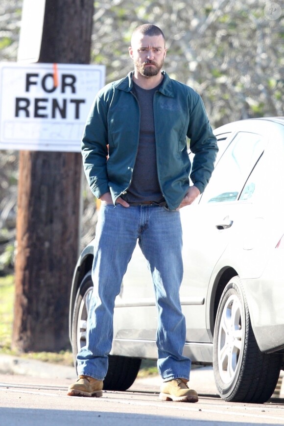 Exclusif - Justin Timberlake joue un ex-détenu sur le tournage de "Palmer" réalisé par Fisher Stevens à la Nouvelle-Orléans, le 9 novembre 2019.