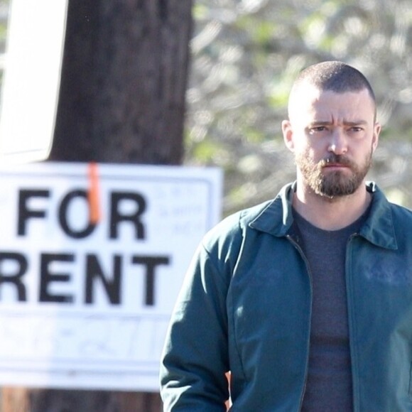 Exclusif - Justin Timberlake joue un ex-détenu sur le tournage de "Palmer" réalisé par Fisher Stevens à la Nouvelle-Orléans, le 9 novembre 2019.
