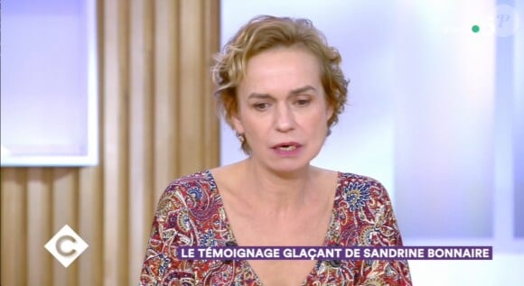 Sandrine Bonnaire dans l'émission "C à Vous", sur France 5. Le 27 novembre 2019.