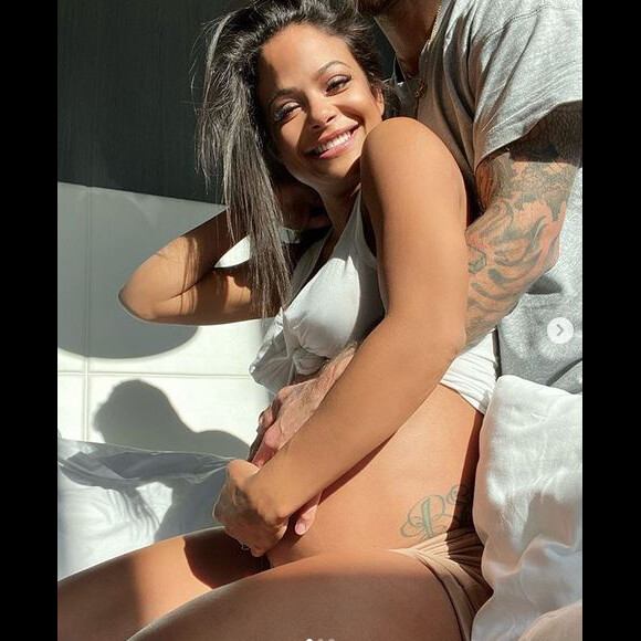 Christina Milian, enceinte et son compagnon M. Pokora. Novembre 2019.