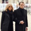 Ibrahim Boubacar Keita, président du Mali, Emmanuel Macron, président, Brigitte Macron - Hommage national rendu aux treize militaires morts pour la France en opérations extérieures, dans la cour de l'Hôtel national des Invalides à Paris, le 2 décembre 2019. © Jacques Witt / Pool / Bestimage