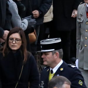 Le Président de la République, Emmanuel Macron accompagné de Brigitte Macron préside l'Hommage national rendu aux treize militaires morts pour la France en opérations extérieures, dans la cour de l'Hôtel national des Invalides. Six officiers, six sous-officiers et un caporal-chef ont trouvé la mort en opération, dans la soirée du lundi 25 novembre 2019. Paris, France, le 2 décembre 2019. © Stéphane Lemouton / Bestimage