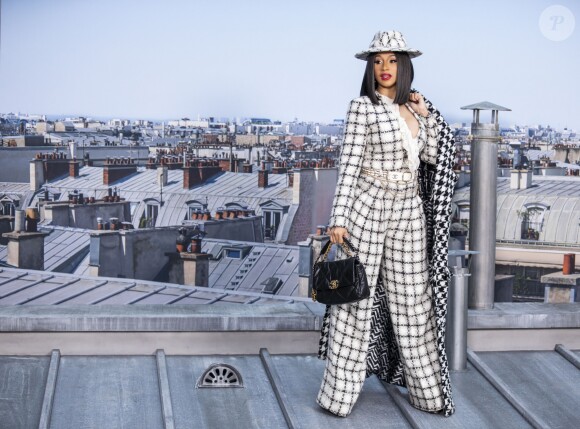 Cardi B au défilé de mode "Chanel", collection PAP printemps-été 2020 au Grand Palais à Paris. Le 1er octobre 2019 © Olivier Borde / Bestimage