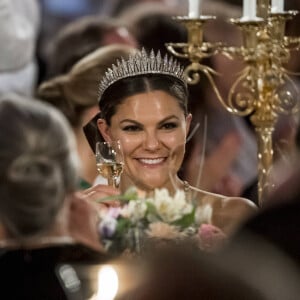 La princesse Victoria de Suède - Réception de la cérémonie annuelle du Prix Nobel à l'hôtel de ville de Stockholm, le 10 décembre 2019.