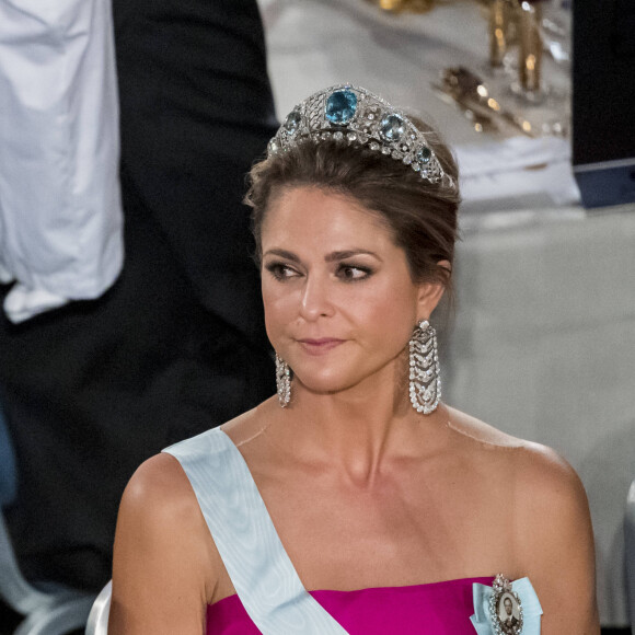 La princesse Madeleine de Suède - Réception de la cérémonie annuelle du Prix Nobel à l'hôtel de ville de Stockholm, le 10 décembre 2019.