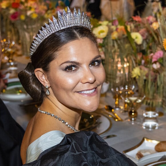 La princesse Victoria de Suède - Réception de la cérémonie annuelle du Prix Nobel à l'hôtel de ville de Stockholm, le 10 décembre 2019.