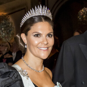 La princesse Victoria de Suède - Réception de la cérémonie annuelle du Prix Nobel à l'hôtel de ville de Stockholm, le 10 décembre 2019.