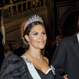 Michael Mayor, la princesse Victoria de Suède, - Réception de la cérémonie annuelle du Prix Nobel à l'hôtel de ville de Stockholm, le 10 décembre 2019.