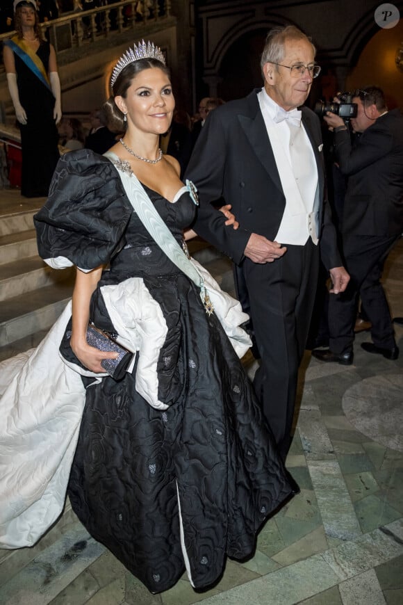 Michael Mayor, la princesse Victoria de Suède, - Réception de la cérémonie annuelle du Prix Nobel à l'hôtel de ville de Stockholm, le 10 décembre 2019.