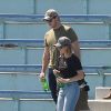 Exclusif - Chris Pratt et sa femme Katherine Schwarzenegger, en amoureux, ont encouragé Jack, le fils de Chris, lors de son match de football à Los Angeles le 22 septembre 2019.
