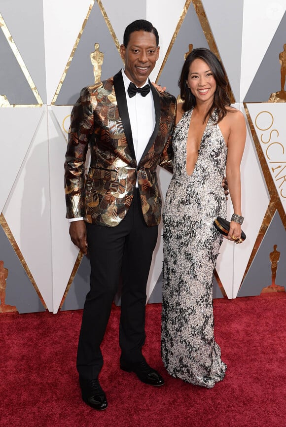 Orlando Jones et Diane Mizota - 88ème cérémonie des Oscars à Hollywood, le 28 février 2016.