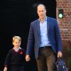 Le prince William accompagne le prince George et la princesse Charlotte pour leur rentrée scolaire à l'école Thomas's Battersea à Londres, Royaume Uni, le 5 septembre 2019.