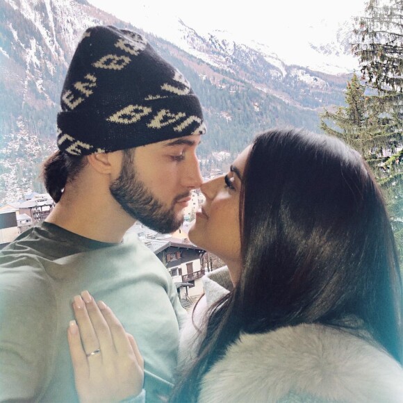 Tarek Benattia et Camélia en amoureux à Chamonix, le 14 mars 2019
