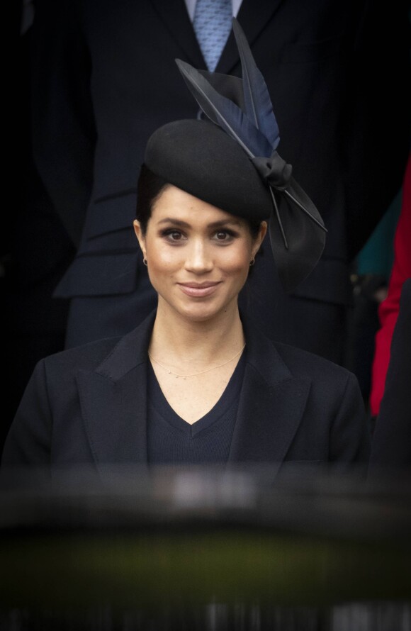 Kate Middleton, duchesse de Cambridge, Meghan Markle, duchesse de Sussex, le prince Harry, duc de Sussex - La famille royale assiste à la messe de Noël à Sandringham le 25 décembre 2018.