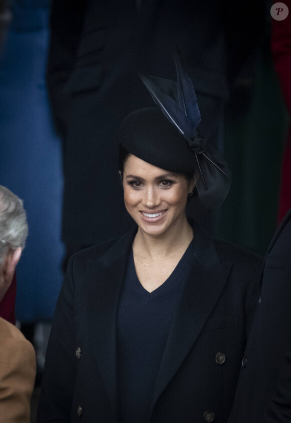 Kate Middleton, duchesse de Cambridge, Meghan Markle, duchesse de Sussex, le prince Harry, duc de Sussex - La famille royale assiste à la messe de Noël à Sandringham le 25 décembre 2018.