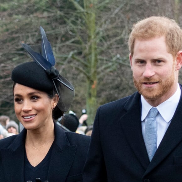 Kate Middleton, duchesse de Cambridge, Meghan Markle, duchesse de Sussex, le prince Harry, duc de Sussex - La famille royale assiste à la messe de Noël à Sandringham le 25 décembre 2018.