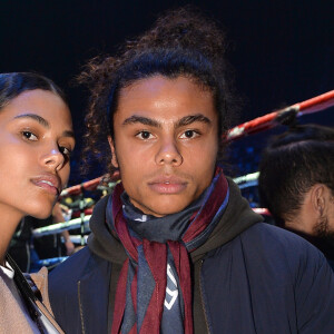 Tina Kunakey et son frère Zachary lors du gala de boxe Univent à l'AccorHotels Arena de Paris pour le championnat du monde WBA le 15 novembre 2019. © Veeren / Bestimage