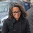 Audrey Pulvar - Arrivées aux obsèques de Anna Karina en la chapelle de l'Est au cimetière du Père Lachaise à Paris. Le 21 décembre 2019