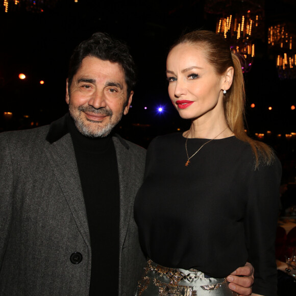 Exclusif - Adriana Karembeu et son mari André Ohanian - Le jury et les invités posent et déjeunent juste avant le début du défilé de la 15ème édition de "Top Model Belgium" au Lido à Paris, le 3 février 2019. © Philippe Doignon / Denis Guignebourg / Bestimage