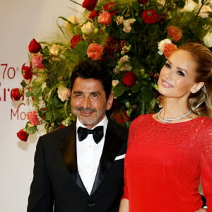 Adriana Karembeu enceinte et son mari André Ohanian - Arrivées des people à la 70ème édition du gala de la Croix Rouge monegasque à Monaco le 27 juillet 2018. © Dominique Jacovides/Bestimage