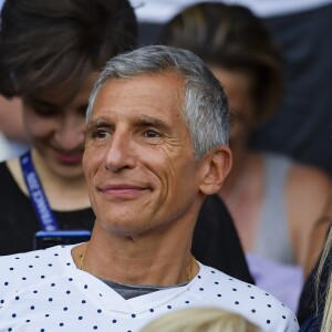 Nagui et Mélanie Page dans les tribunes lors du quart de finale de la Coupe du Monde Féminine de football opposant les Etats-Unis à la France au Parc des Princes à Paris, France, le 28 juin 2019. Les USA ont gagné 2-1. © Pierre Perusseau/Bestimage