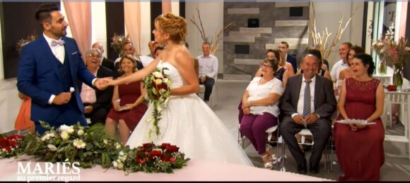 Mariage de Romain et Delphine dans "Mariés au premier regard 2020", le 6 janvier, sur M6