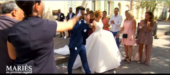 Mariage de Romain et Delphine dans "Mariés au premier regard 2020", le 6 janvier, sur M6