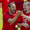 Rafael Alcántara et Franck Ribéry - Présentation officielle de l'équipe du Bayern de Munich à Munich le 16 juillet 2015.