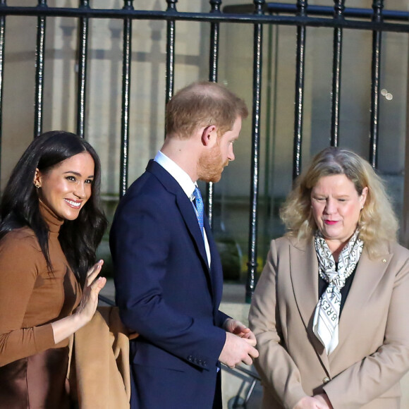 Le prince Harry, duc de Sussex, et Meghan Markle, duchesse de Sussex, en visite à la Canada House à Londres, Royaume Uni, le 7 janvier 2020.