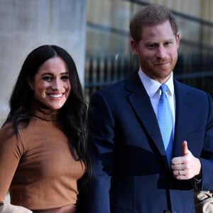 Le prince Harry, duc de Sussex, et Meghan Markle, duchesse de Sussex, en visite à la Canada House à Londres, Royaume Uni, le 7 janvier 2020.