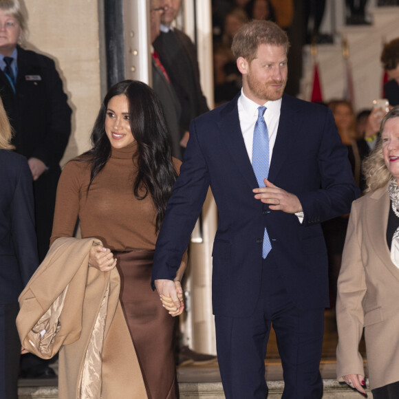 Le prince Harry, duc de Sussex, et Meghan Markle, duchesse de Sussex, en visite à la Canada House à Londres, Royaume Uni, le 7 janvier 2020.