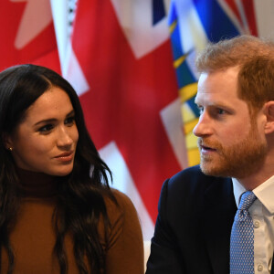 Le prince Harry, duc de Sussex, et Meghan Markle, duchesse de Sussex, en visite à la Canada House à Londres, Royaume Uni, le 7 janvier 2020.