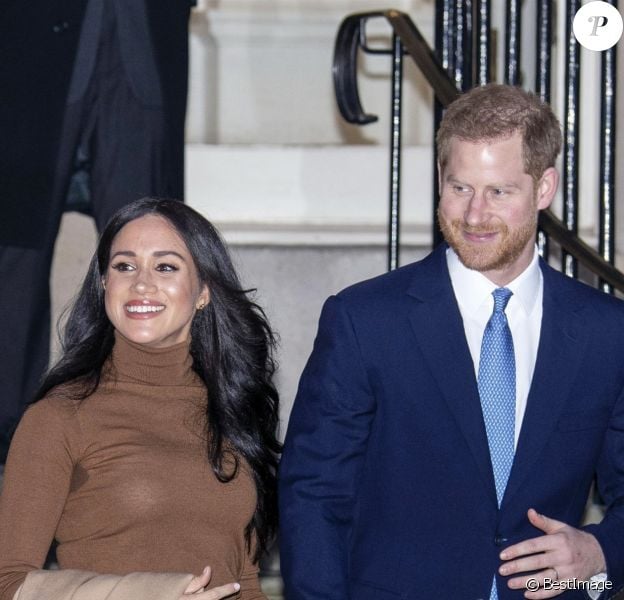 Le prince Harry, duc de Sussex, et Meghan Markle, duchesse de Sussex, en visite à la Canada House à Londres, Royaume Uni, le 7 janvier 2020.