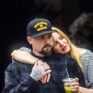 Exclusif - Cameron Diaz et son mari Benji Madden sortent d'un déjeuner en amoureux au Bouchon à Beverly Hills le 5 juin 2017.