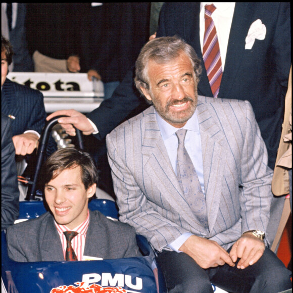 Jean Paul Belmondo avec son fils Paul le 11 mars 1988.