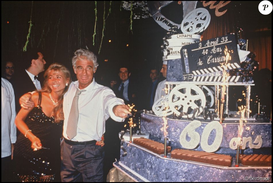 Jean Paul Belmondo Avec Natty Pour Feter Ses 60 Ans Le 10 Avril 1993 Purepeople