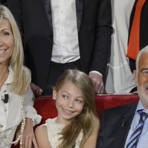 Natty, Stella Belmondo et Jean-Paul Belmondo - Enregistrement de l'emission "Vivement Dimanche" à Paris le 10 avril 2013.