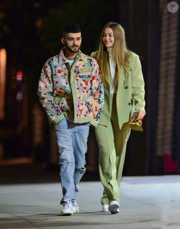 Gigi Hadid et Zayn Malik sont allés dîner au restaurant IL Buco avec B. Hadid et D. Lipa pour l'anniversaire de Zayn à New York, le 11 janvier 2020.