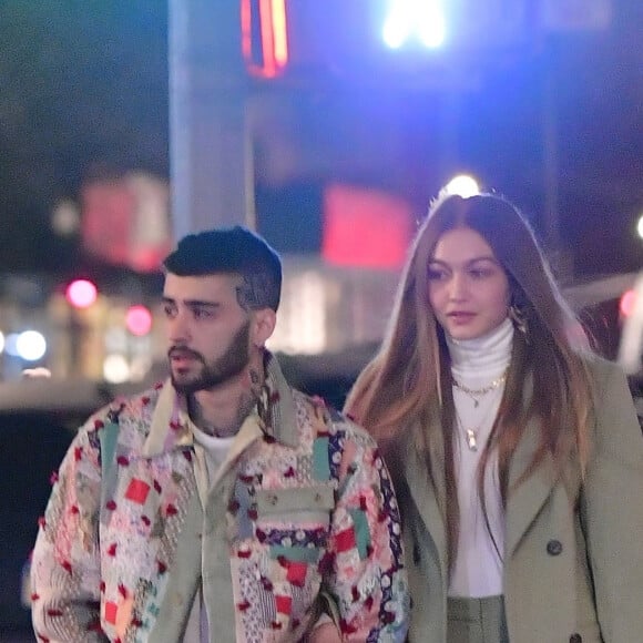 Gigi Hadid et Zayn Malik sont allés dîner au restaurant IL Buco avec B. Hadid et D. Lipa pour l'anniversaire de Zayn à New York, le 11 janvier 2020.