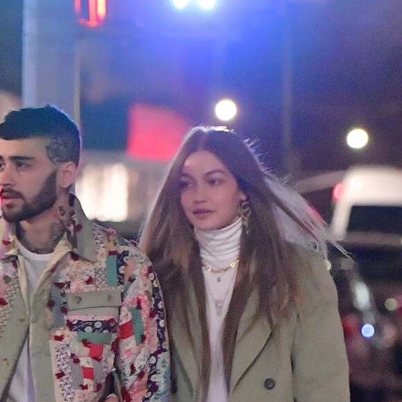 Gigi Hadid et Zayn Malik sont allés dîner au restaurant IL Buco avec B. Hadid et D. Lipa pour l'anniversaire de Zayn à New York, le 11 janvier 2020.