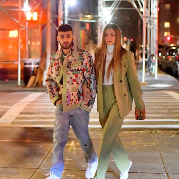 Gigi Hadid et Zayn Malik sont allés dîner au restaurant IL Buco avec B. Hadid et D. Lipa pour l'anniversaire de Zayn à New York, le 11 janvier 2020.